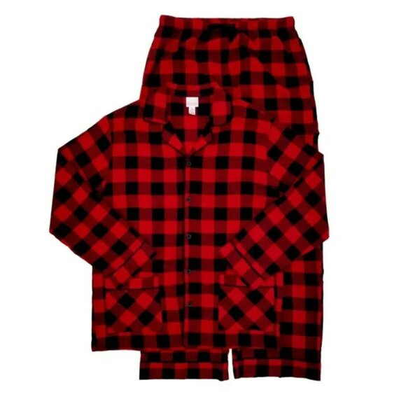 Wondershop Women's Sz 4X Red & Black Buffalo Check Plaid Flannel Pajama Set NWT - Picture 1 of 4